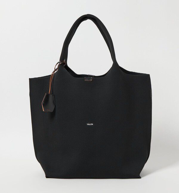 UNITED ARROWS「＜hALON＞ストライプ ニット トートバッグL」|トートバッグ|BLACK