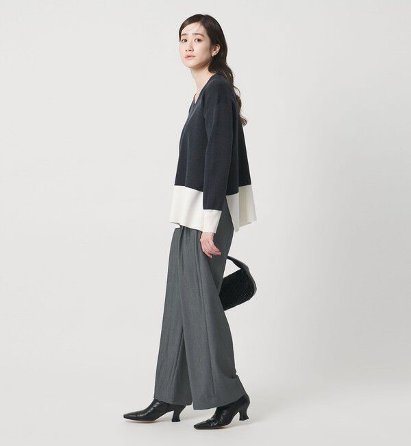 UNITED ARROWS「2タック デニムライク ワイド パンツ ‐ウォッシャブル‐」|チノ|