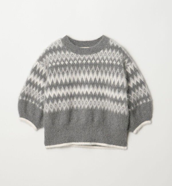 UNITED ARROWS「フォックスカシミヤ  パフスリーブ ジャガードニット」|ニット・セーター|