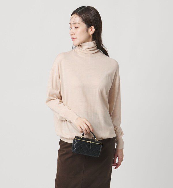 UNITED ARROWS「18G ウール タートルネック ニット ‐ウォッシャブル‐」|ニット・セーター|BEIGE