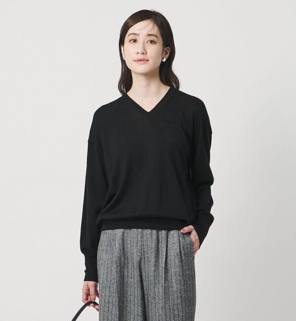 UNITED ARROWS「18G ウール Vネック ニット ‐ウォッシャブル‐」|ニット・セーター|