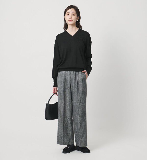 UNITED ARROWS「18G ウール Vネック ニット ‐ウォッシャブル‐」|ニット・セーター|