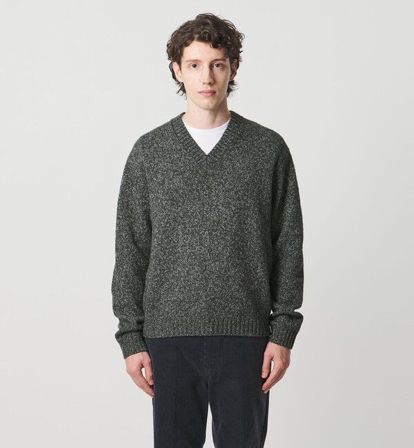 UNITED ARROWS「ウール コットン カシミア ムリネ Vネック ニット」|ニット・セーター|