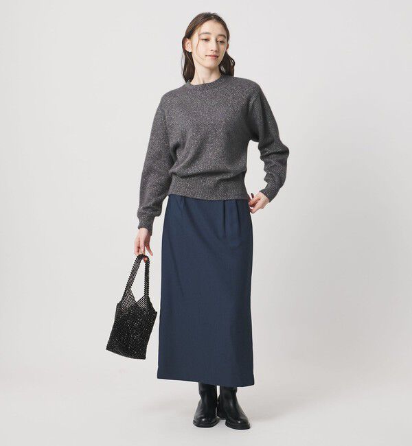 UNITED ARROWS「フォックス ウール ラメ クルーネック ニット」|ニット・セーター|