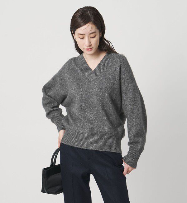 UNITED ARROWS「フォックス ウール ラメ Vネック ニット」|ニット・セーター|