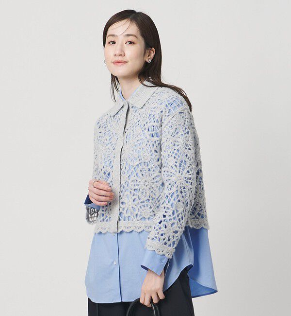 UNITED ARROWS「クロシェ ポロ カーディガン」|カーディガン|