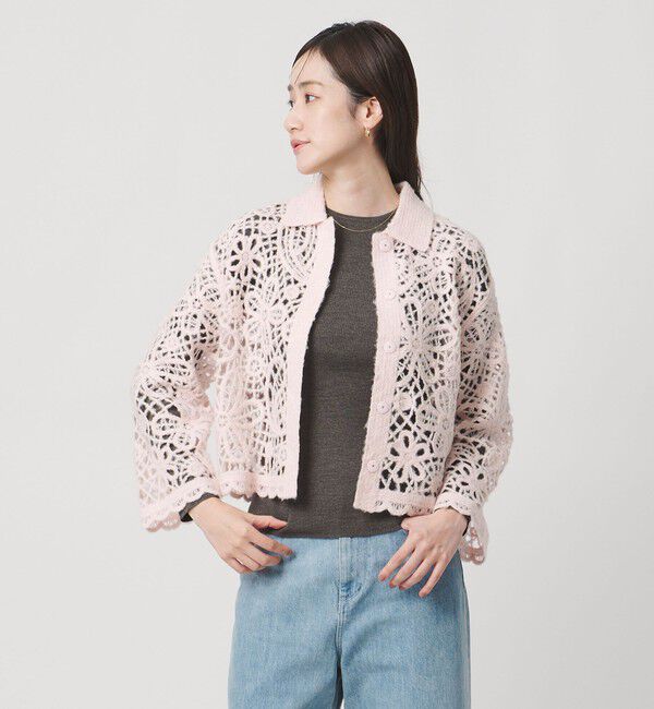 UNITED ARROWS「クロシェ ポロ カーディガン」|カーディガン|