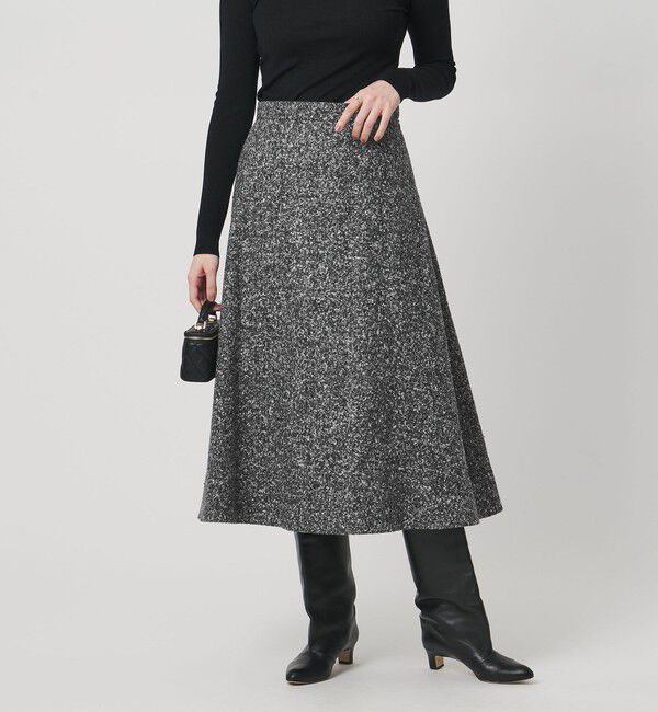 UNITED ARROWS「シルクネップ ツイードライク スカート」|フレア|