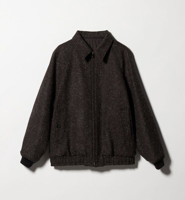 UNITED ARROWS「＜District＞ブラウン ツイード ジップブルゾン」|ブルゾン・スタジャン|