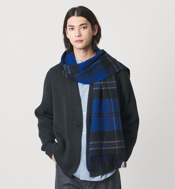 UNITED ARROWS「カシミヤ リバーシブル チェックマフラー」|マフラー|