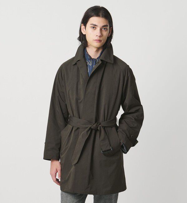 UNITED ARROWS「ピーチツイル バルマカーンコート 撥水」|ステンカラーコート|DK.BROWN