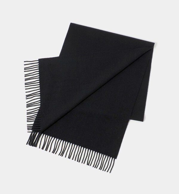 UNITED ARROWS「【別注】＜Johnstons of Elgin＞2PLY ソリッド カシミヤマフラー」|マフラー|BLACK