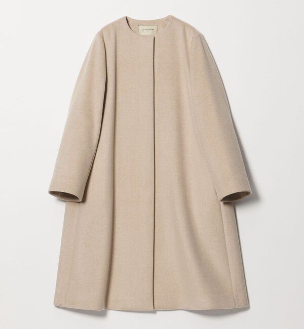 UNITED ARROWS「Aライン ミドルコート」|ノーカラーコート|