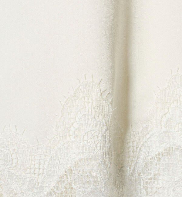 UNITED ARROWS「バックサテン レースコンビ ブラウス ‐ウォッシャブル‐」|シャツ・ブラウス|