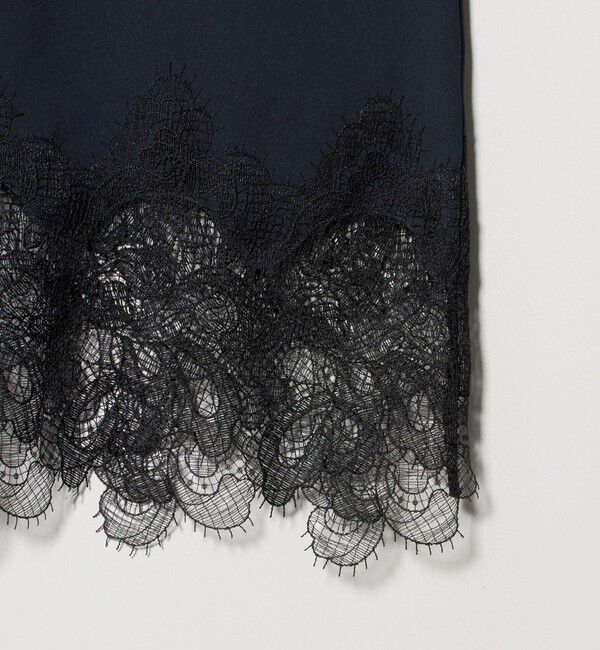 UNITED ARROWS「バックサテン レースコンビ ブラウス ‐ウォッシャブル‐」|シャツ・ブラウス|