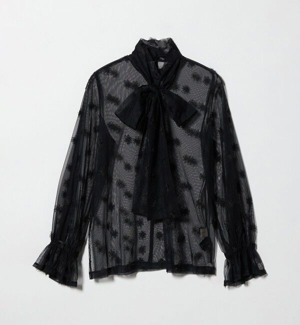 UNITED ARROWS「チュールフラワー ボウタイブラウス ‐ウォッシャブル‐」|シャツ・ブラウス|