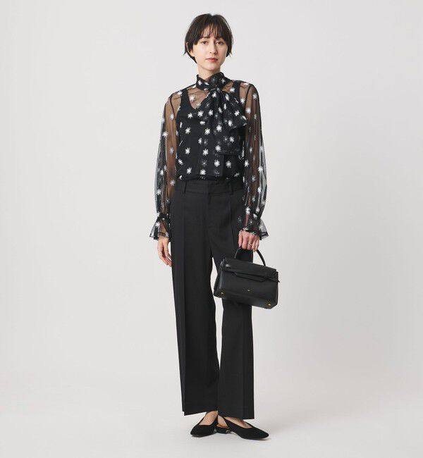 UNITED ARROWS「チュールフラワー ボウタイブラウス ‐ウォッシャブル‐」|シャツ・ブラウス|