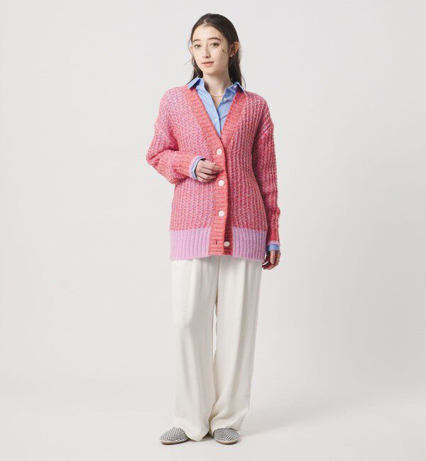 UNITED ARROWS「カラーミックス インレイド カーディガン」|カーディガン|