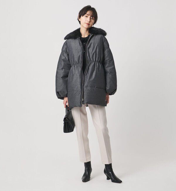 UNITED ARROWS「ペプラム ミドル ダウンコート」|ダウン|DK.GRAY