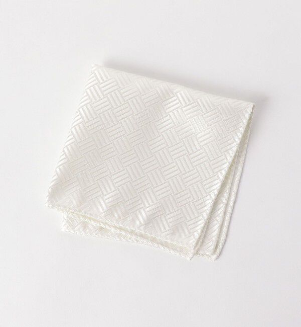 UNITED ARROWS green label relaxing「GLR シルク フォーマル ジオメトリック ポケットチーフ」|その他|WHITE