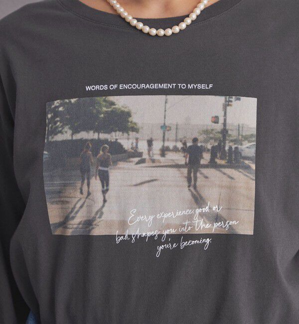 UNITED ARROWS green label relaxing「【WEB限定】＜at ease＞フォトプリント ロングスリーブ Tシャツ」|Tシャツ・カットソー|