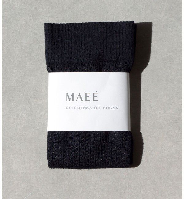 UNITED ARROWS green label relaxing「＜MAEE＞コンプレッション ソックス（コットンシアー）」|ソックス|BLACK