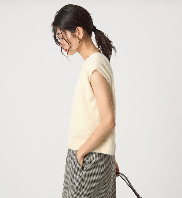 UNITED ARROWS green label relaxing「フラッフフェザー 2WAY フレンチスリーブ ニット -ウォッシャブル-」|ニット・セーター|