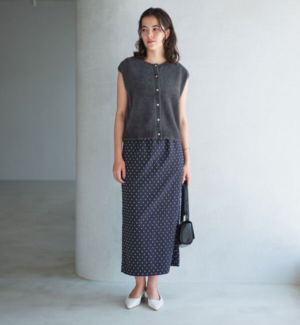 UNITED ARROWS green label relaxing「フラッフフェザー 2WAY フレンチスリーブ ニット -ウォッシャブル-」|ニット・セーター|