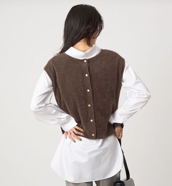 UNITED ARROWS green label relaxing「フラッフフェザー 2WAY フレンチスリーブ ニット -ウォッシャブル-」|ニット・セーター|