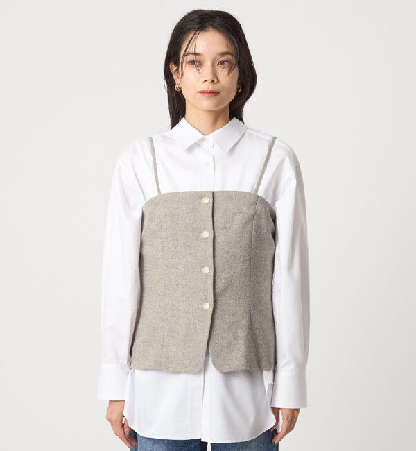 UNITED ARROWS green label relaxing「メランジツイル ビスチェ キャミソール -ウォッシャブル-」|ベスト・ジレ|