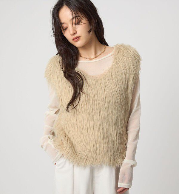 UNITED ARROWS green label relaxing「フェザー ノースリーブ プルオーバー  -ウォッシャブル-」|ベスト・ジレ|