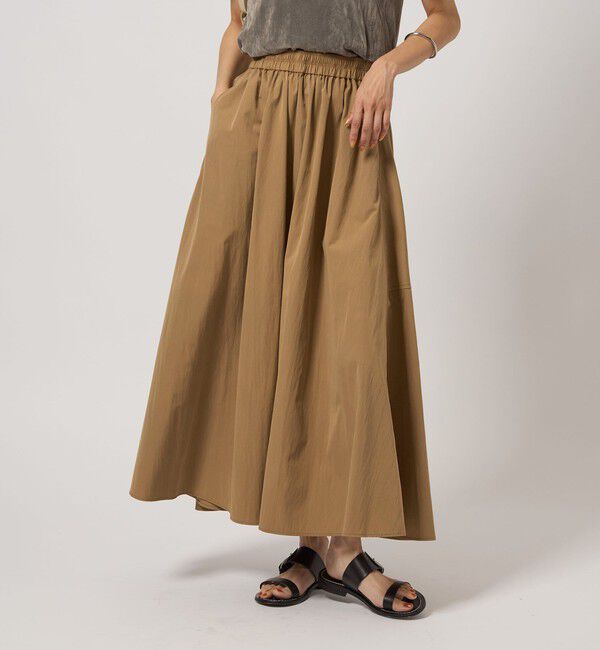 UNITED ARROWS green label relaxing「ボリューム ギャザー スカート」|フレア|BEIGE