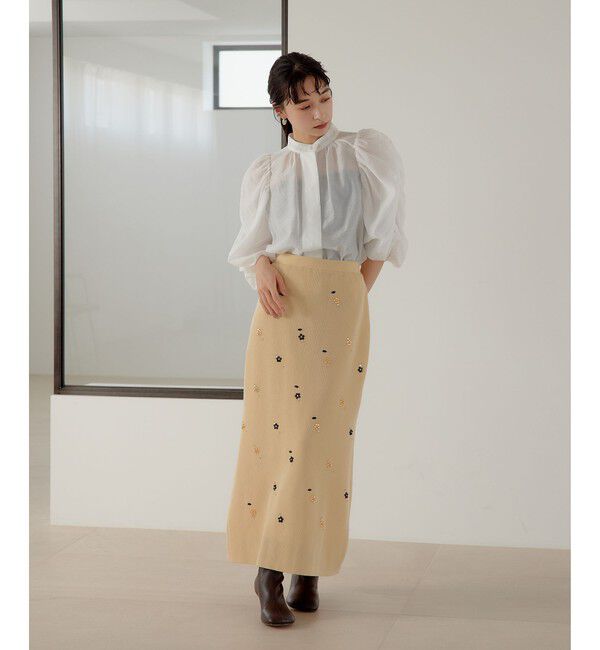 EMMEL REFINES「＜EMMEL REFINES＞EM フラワービジュー ニット スカート」|スカート|