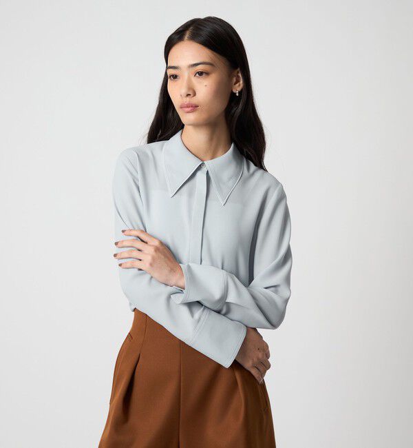 EMMEL REFINES「＜EMMEL REFINES＞EM パイピングエリ トロミシャツ」|シャツ・ブラウス|