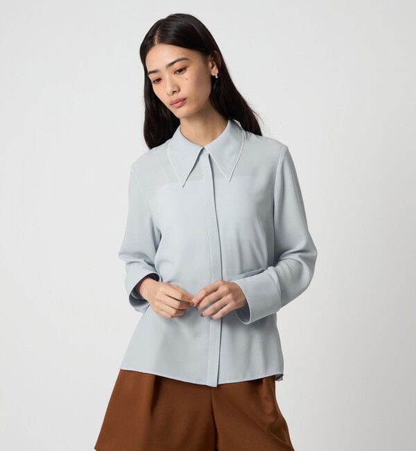 EMMEL REFINES「＜EMMEL REFINES＞EM パイピングエリ トロミシャツ」|シャツ・ブラウス|