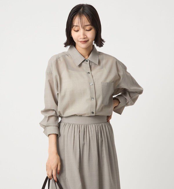 UNITED ARROWS green label relaxing「［size SHORTあり］ウール混ボイル シャツ -ウォッシャブル-」|シャツ・ブラウス|