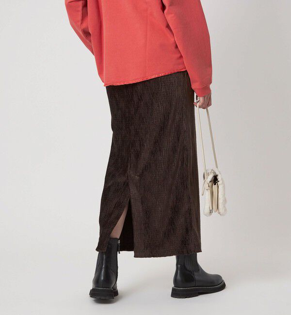 UNITED ARROWS green label relaxing「［size SHORTあり］クレープベロア タイト スカート」|タイト|