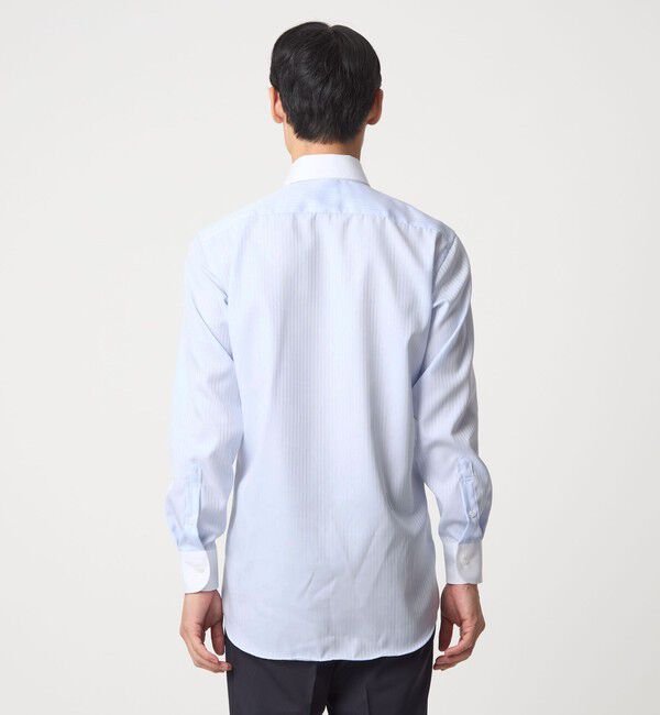 UNITED ARROWS green label relaxing「コットン シャドーストライプ クレリック ワイドカラー ドレスシャツ -イージーアイロン-」|シャツ・ブラウス|