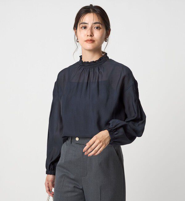 UNITED ARROWS green label relaxing「シアー 襟フリル ブラウス」|シャツ・ブラウス|