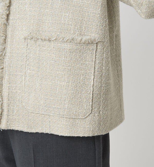 UNITED ARROWS green label relaxing「ミックスツイードライク ポケット ノーカラー ジャケット」|ノーカラージャケット|