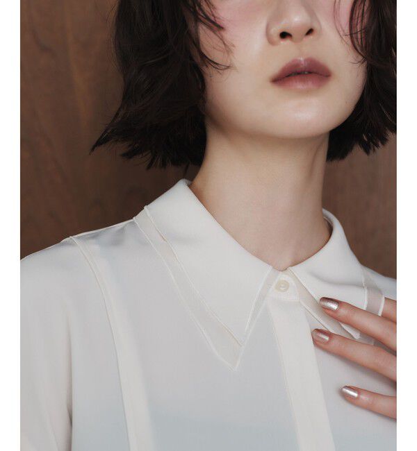 EMMEL REFINES「＜EMMEL REFINES＞EM レイヤー トロミ シャツ」|シャツ・ブラウス|OFF WHITE