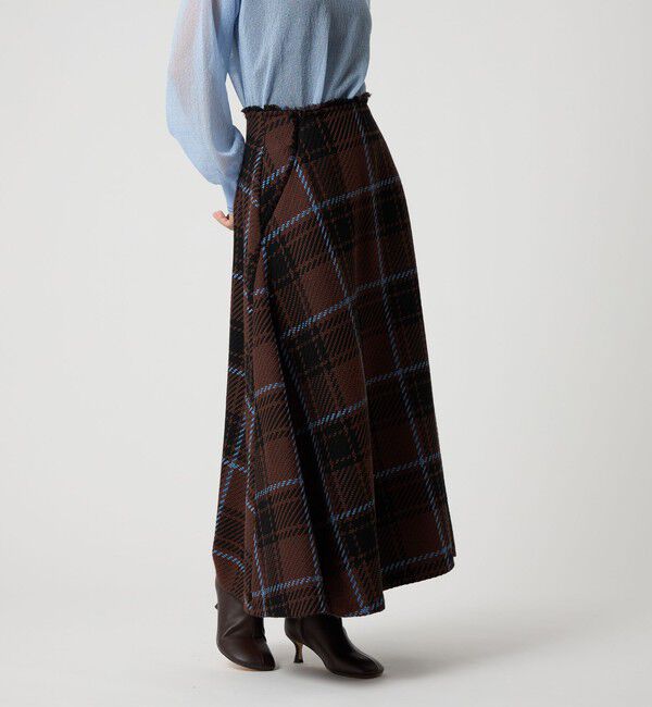 EMMEL REFINES「＜EMMEL REFINES＞EM ツィードライク チェック フレアスカート」|スカート|