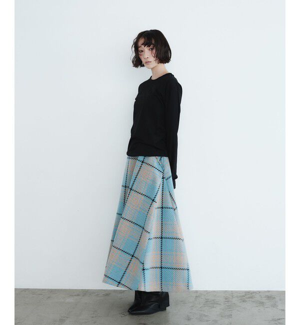 EMMEL REFINES「＜EMMEL REFINES＞EM ツィードライク チェック フレアスカート」|スカート|