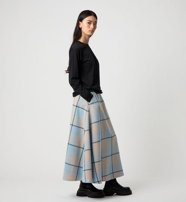 EMMEL REFINES「＜EMMEL REFINES＞EM ツィードライク チェック フレアスカート」|スカート|