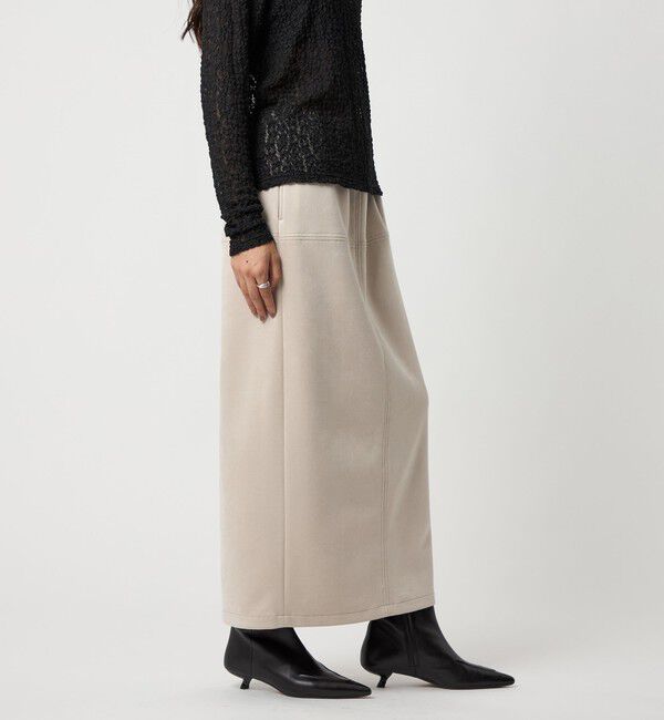 EMMEL REFINES「＜EMMEL REFINES＞EM スウェードライク ステッチ Iラインスカート」|スカート|