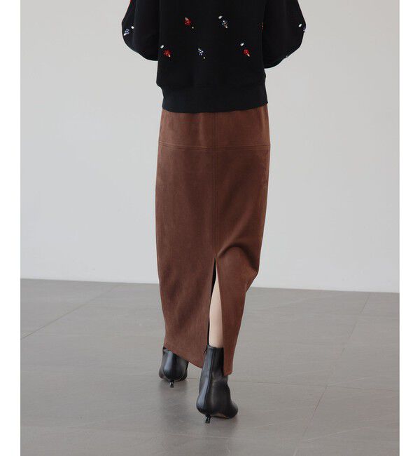 EMMEL REFINES「＜EMMEL REFINES＞EM スウェードライク ステッチ Iラインスカート」|スカート|