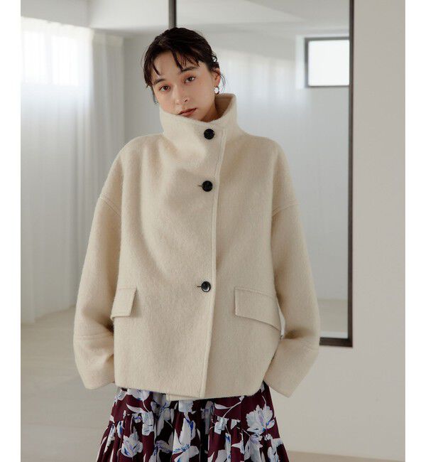 EMMEL REFINES EM スタンドネック シャギー ショートコート EMMEL REFINES＞EM スタンド シャギー ショートコート（EMMEL REFINES