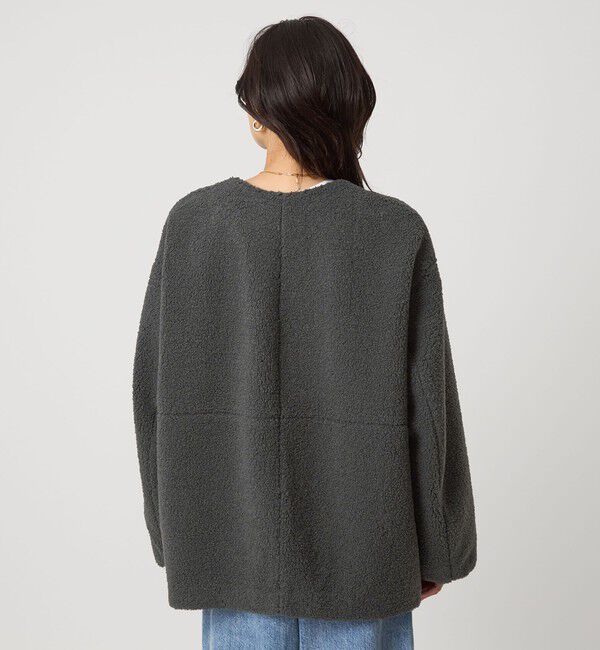 UNITED ARROWS green label relaxing「［size SHORTあり］ボア ノーカラー ブルゾン」|ブルゾン・スタジャン|