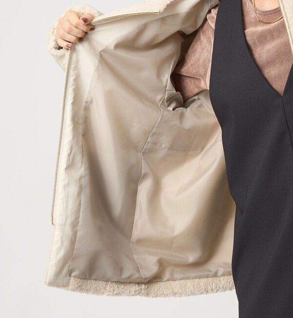 UNITED ARROWS green label relaxing「［size SHORTあり］ボア ノーカラー ブルゾン」|ブルゾン・スタジャン|