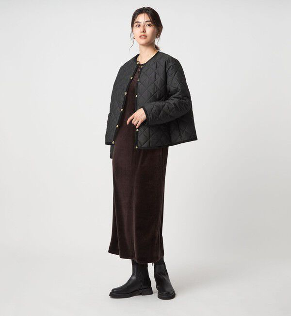 UNITED ARROWS green label relaxing「【別注】＜Traditional Weatherwear＞ARKLEY Aライン キルティング ショート コート」|ノーカラーコート|